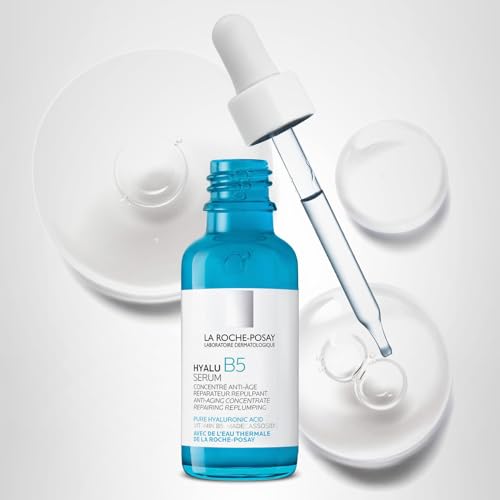 La Roche-Posay Hyalu B5 Pure Hyaluronic Acid Serum for Face, Vitamin B5 + Hyaluronic Acid + Madecassoside, Hydrating Serum Visibly Plumps Skin, Sensitive Skin Safe, Anti Aging, Oil-Free