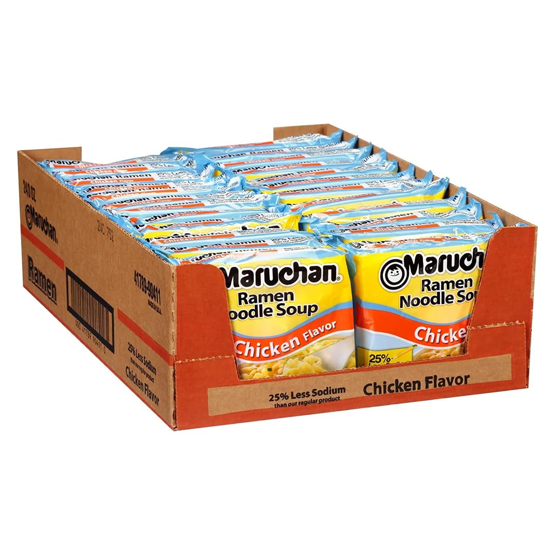 Maruchan Ramen Chicken, Instant Ramen Noodles, Ready to Eat Meals, 3 Oz, 24 Count