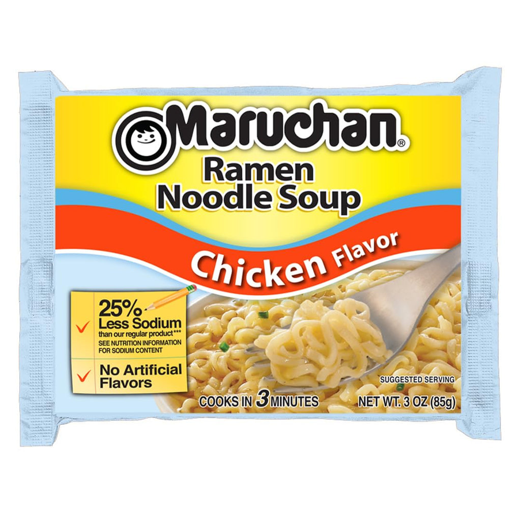 Maruchan Ramen Chicken, Instant Ramen Noodles, Ready to Eat Meals, 3 Oz, 24 Count