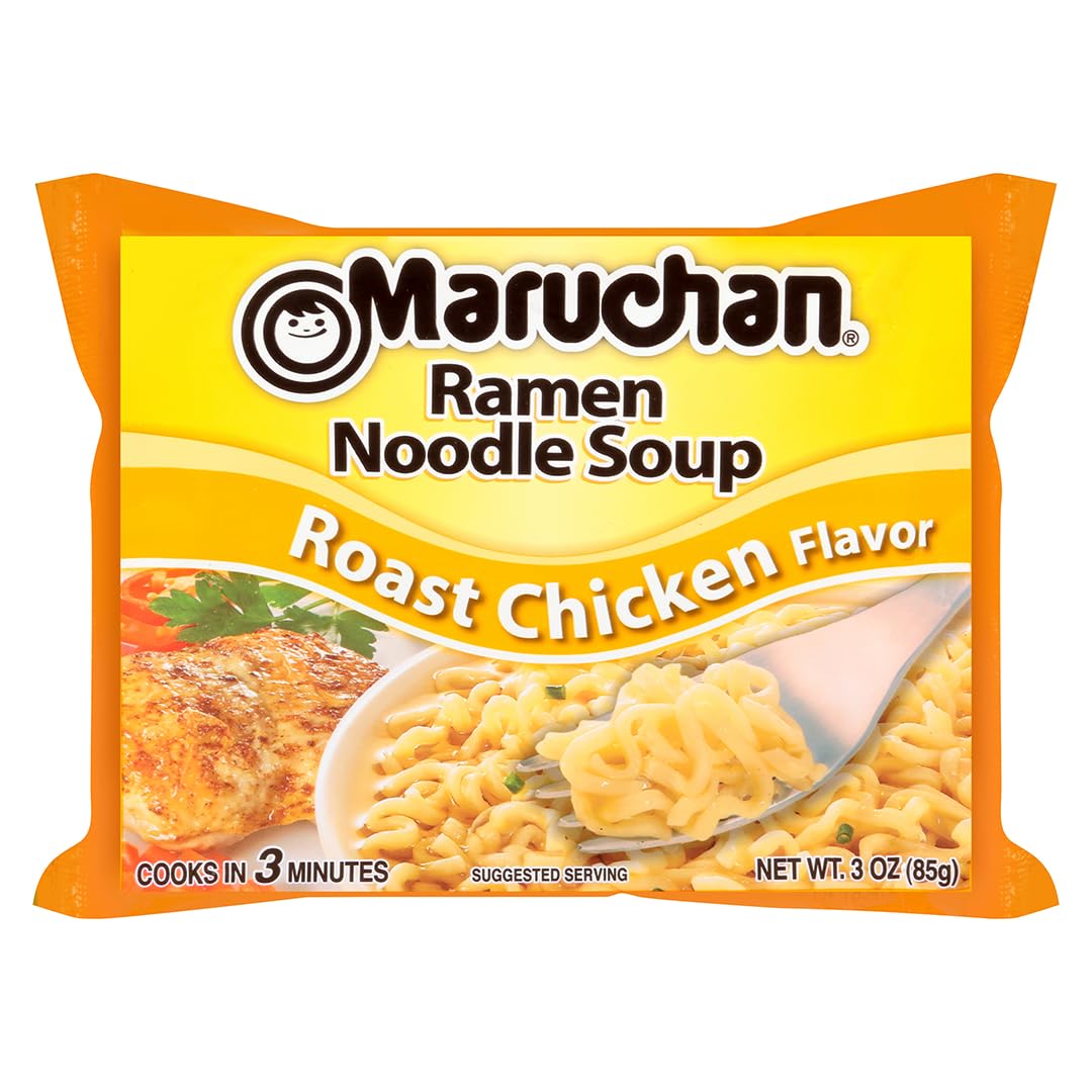 Maruchan Ramen Chicken, Instant Ramen Noodles, Ready to Eat Meals, 3 Oz, 24 Count