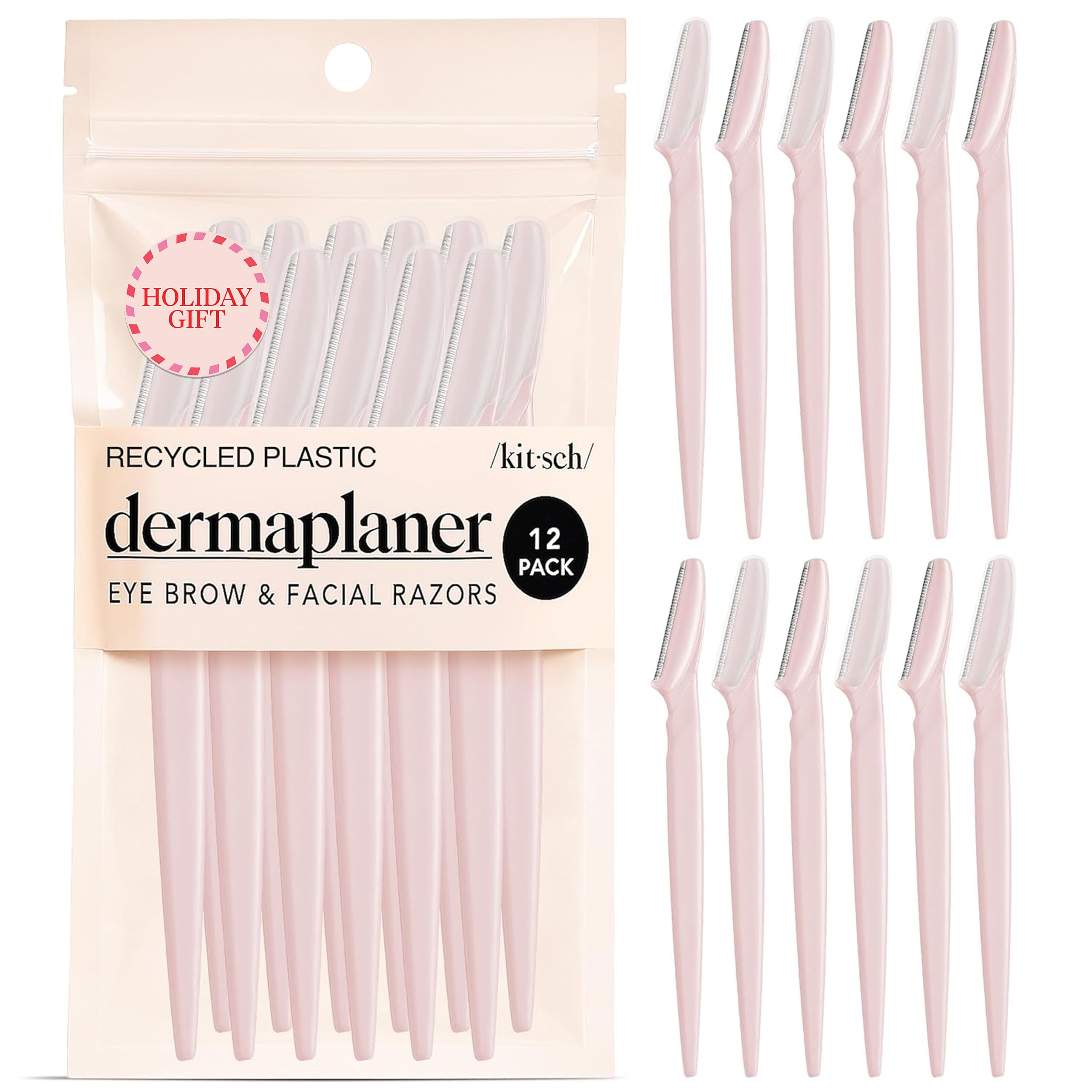 Kitsch Dermaplane Razor for Women Face – Face Razors for Women & Men, Eyebrow Trimmer & Face Shaver – Exfoliating Facial Razor & Skin Care Tool for Smoother Skin - Terracotta, 12 pcs