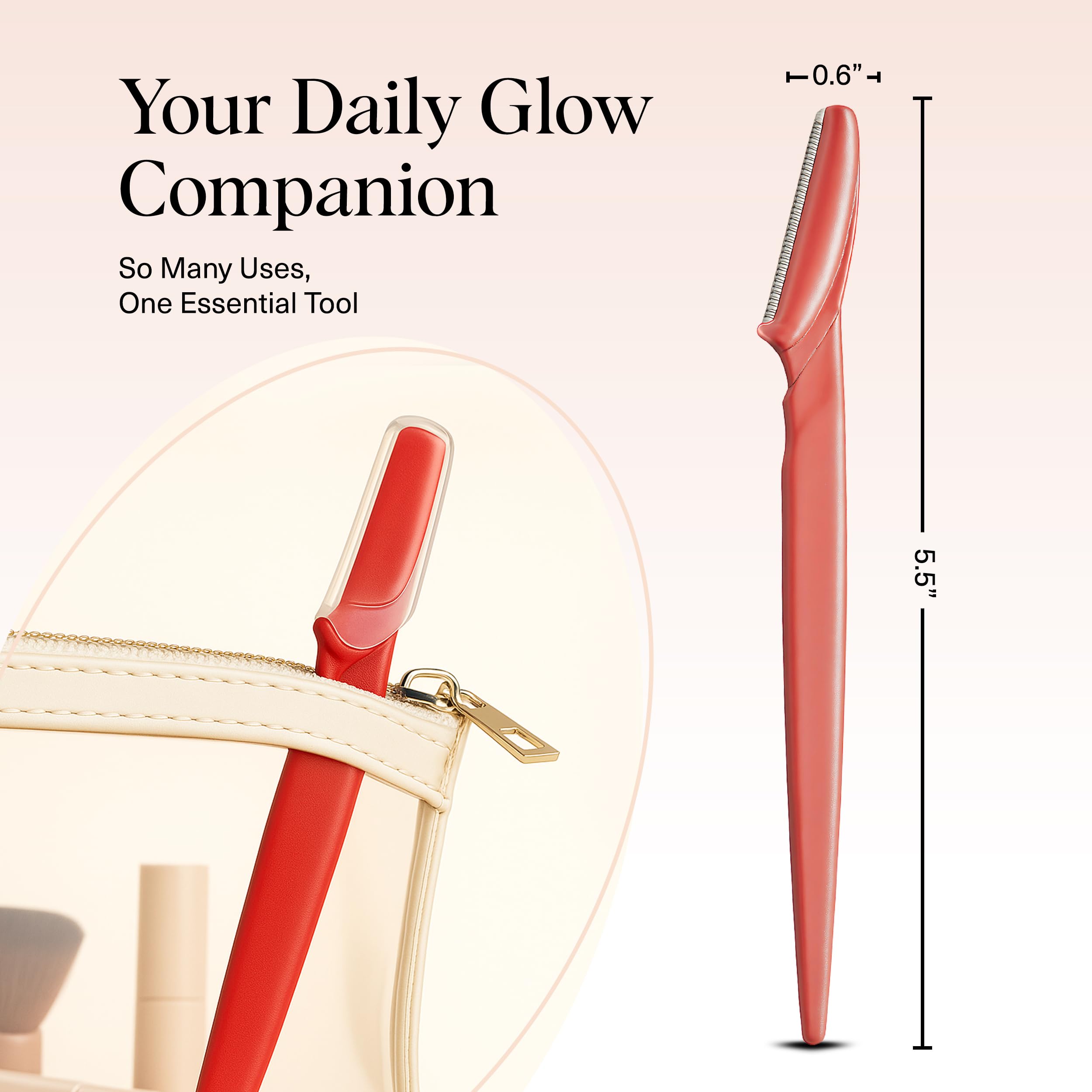 Kitsch Dermaplane Razor for Women Face – Face Razors for Women & Men, Eyebrow Trimmer & Face Shaver – Exfoliating Facial Razor & Skin Care Tool for Smoother Skin - Terracotta, 12 pcs