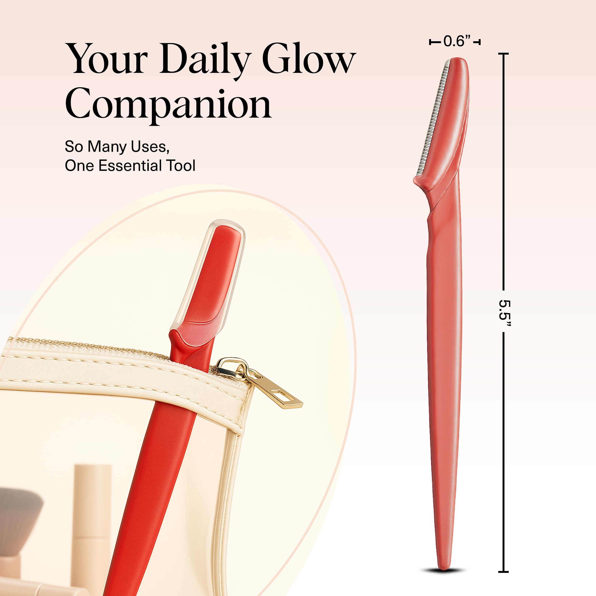 Kitsch Dermaplane Razor for Women Face – Face Razors for Women & Men, Eyebrow Trimmer & Face Shaver – Exfoliating Facial Razor & Skin Care Tool for Smoother Skin - Terracotta, 12 pcs