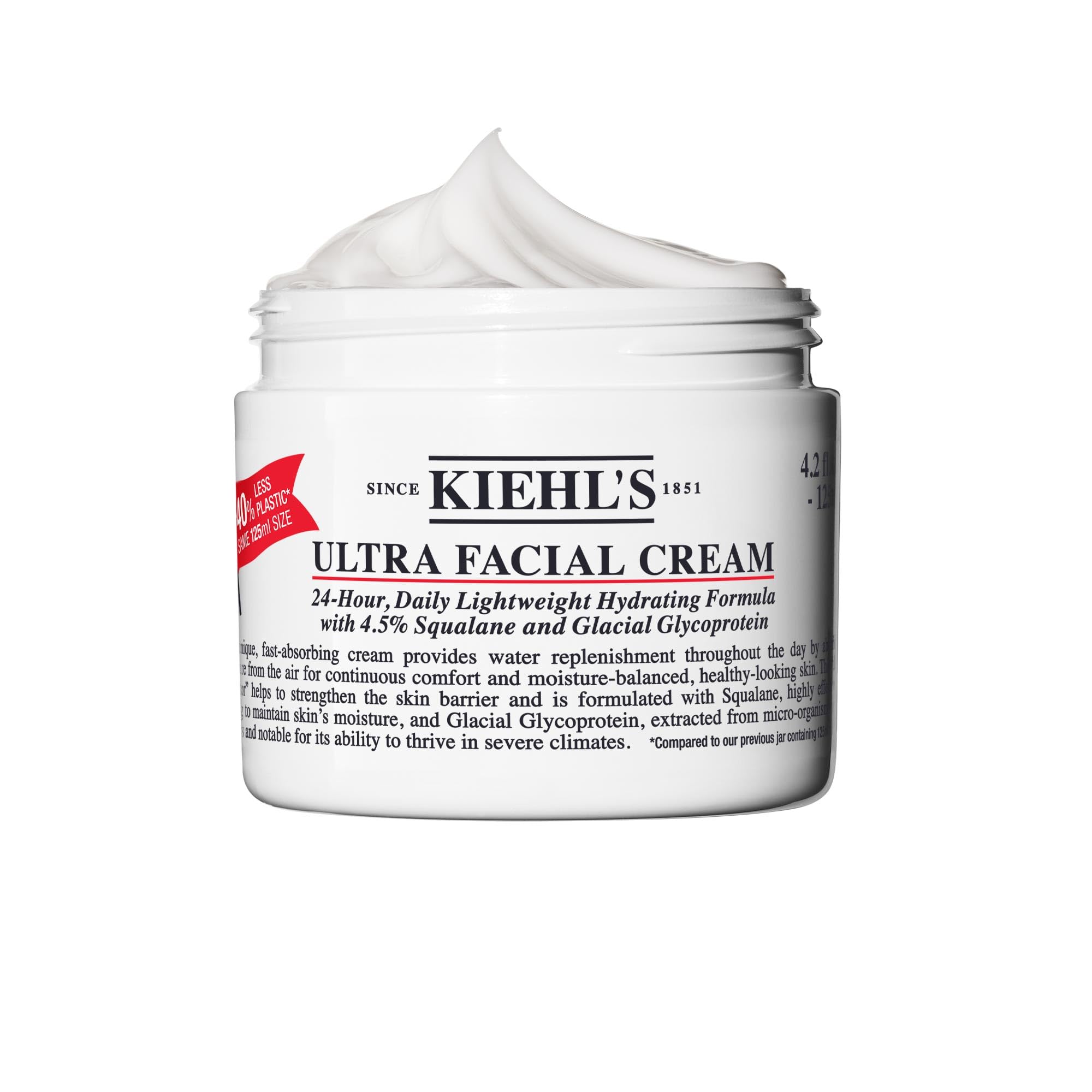 Kiehl's Ultra Facial Cream, with 4.5% Squalane to Strengthen Skin's Moisture Barrier, Skin Feels Softer and Smoother, Long-Lasting Hydration, Easy and Fast-Absorbing, Suitable for All Skin Types