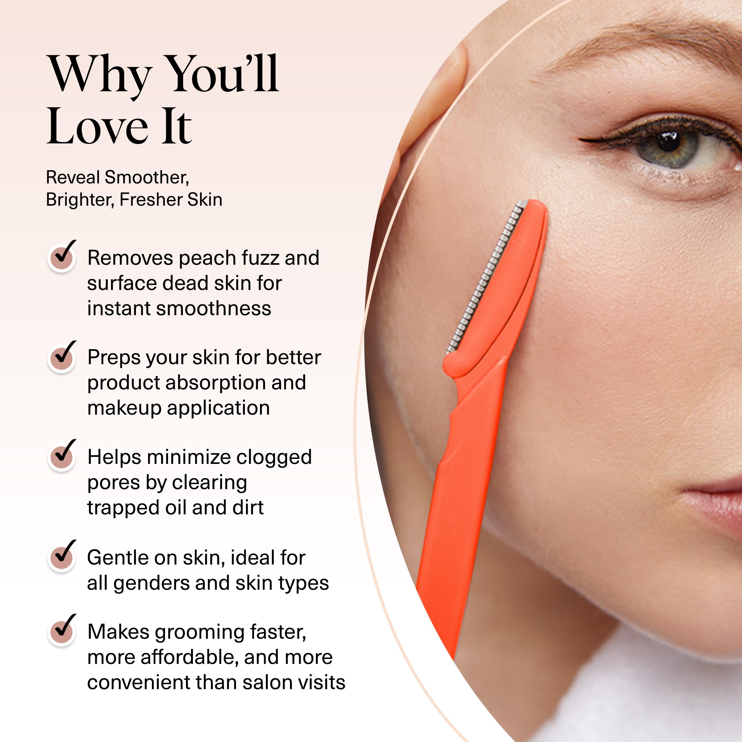 Kitsch Dermaplane Razor for Women Face – Face Razors for Women & Men, Eyebrow Trimmer & Face Shaver – Exfoliating Facial Razor & Skin Care Tool for Smoother Skin - Terracotta, 12 pcs