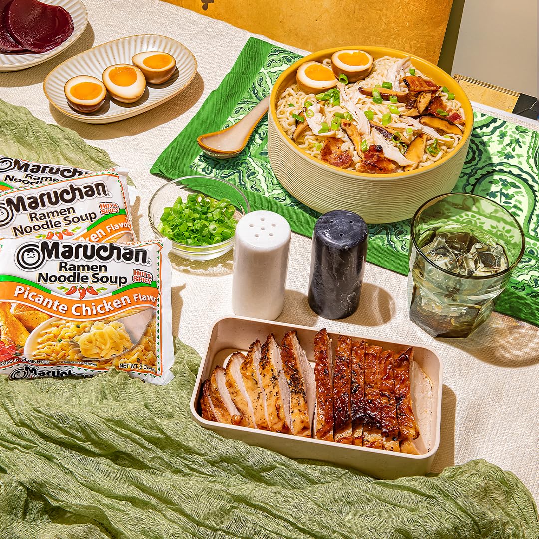 Maruchan Ramen Chicken, Instant Ramen Noodles, Ready to Eat Meals, 3 Oz, 24 Count